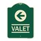 Signmission Designer Series Valet Left Arrow, Green & Tan Heavy-Gauge Aluminum Sign, 24" x 18", G-1824-22771 A-DES-G-1824-22771 - alternate 1
